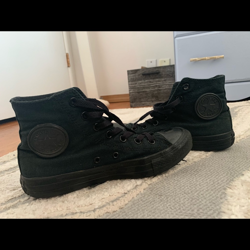 All black high top converse